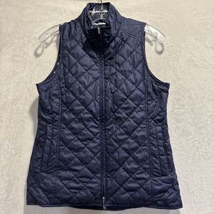 Peter Millar Reversible Quilted Vest Blue White Stripe Women's Size Small Golf